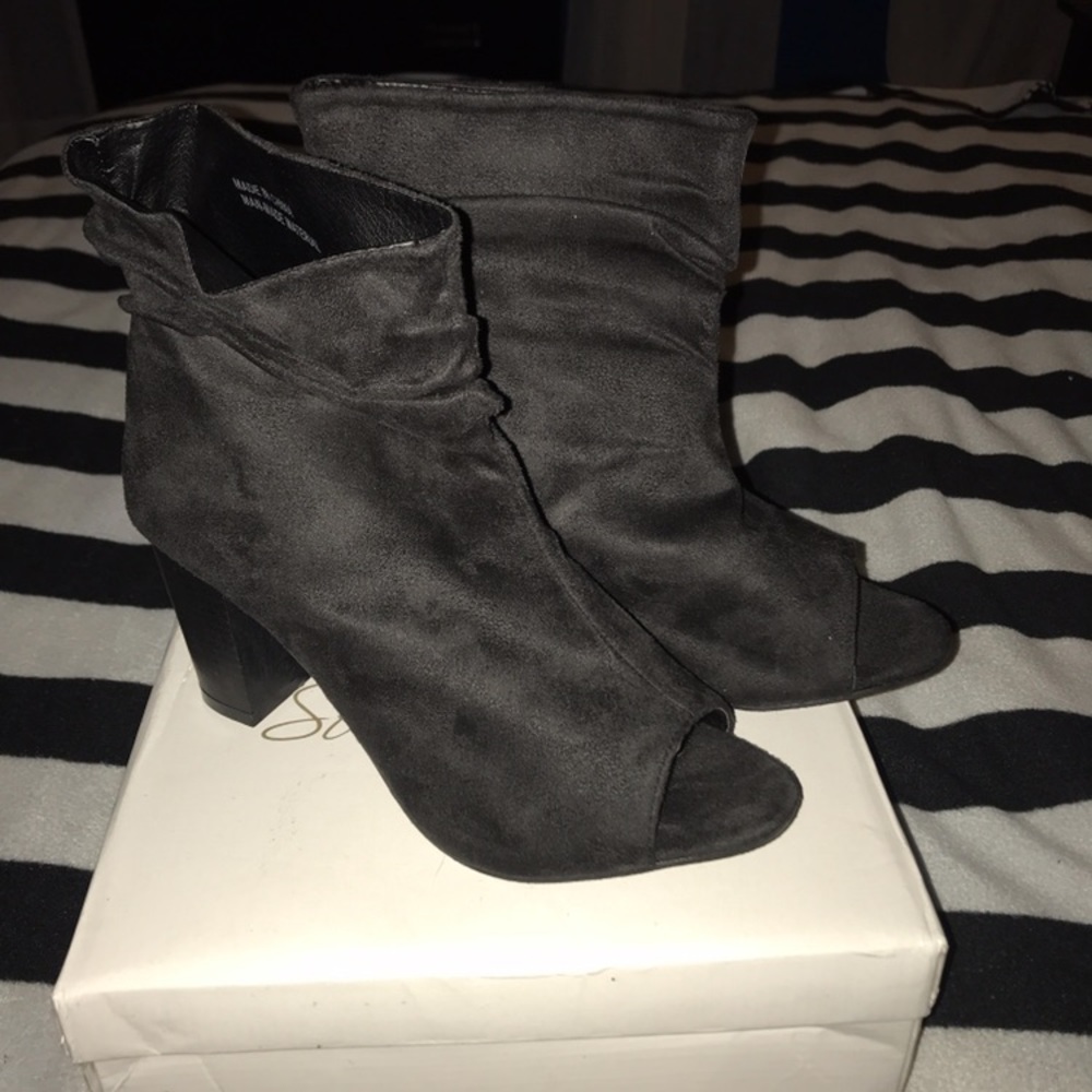 womens shoes of soul modern peep toe booties